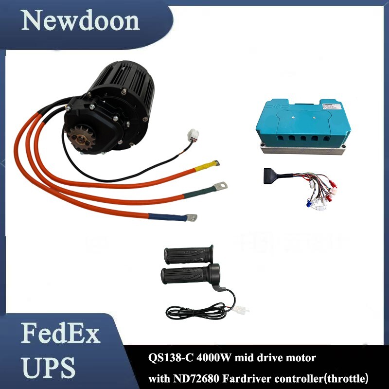 QS138-C 90H 4000W V3 Mid Drive Motor with Internal Gear Box 1:2.35 Ratio