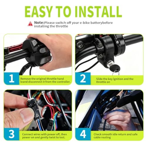 Full Twist Throttle with Key Ignition, Compatible with Ridstar Q20 Electric