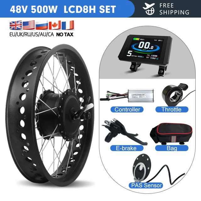 36V/48V 500W Ebike Conversion Kit Fat Tire 4.0 Tyre Front Wheel Hub Motor