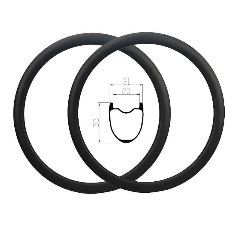 700C Road Bike Carbon Rim 18/20/21/24 Holes 31mm Width 35mm High Hook Hookless