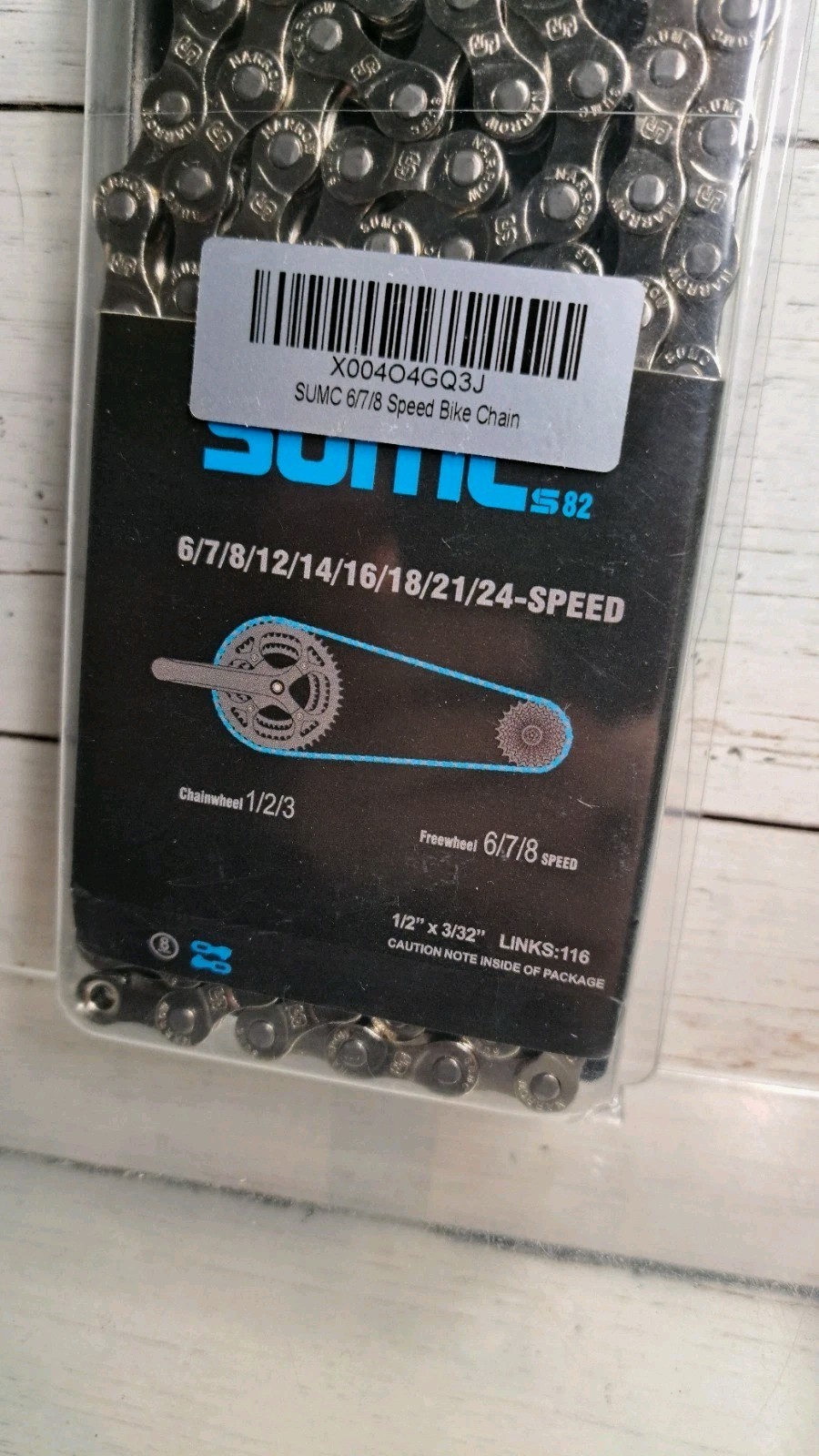 Hollow Bicycle Chain 116 Link S82 nitrided and nickel-plated Chainwheel 1/2/3