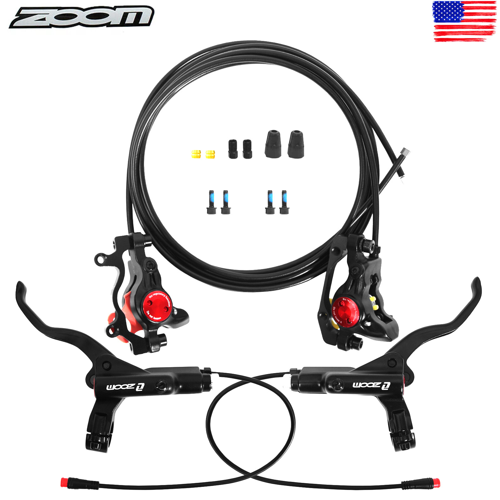 ZOOM HB-775E 2-Pistons Hydraulic Disc Brake MTB Power Off Front&Rear 1110&1850mm