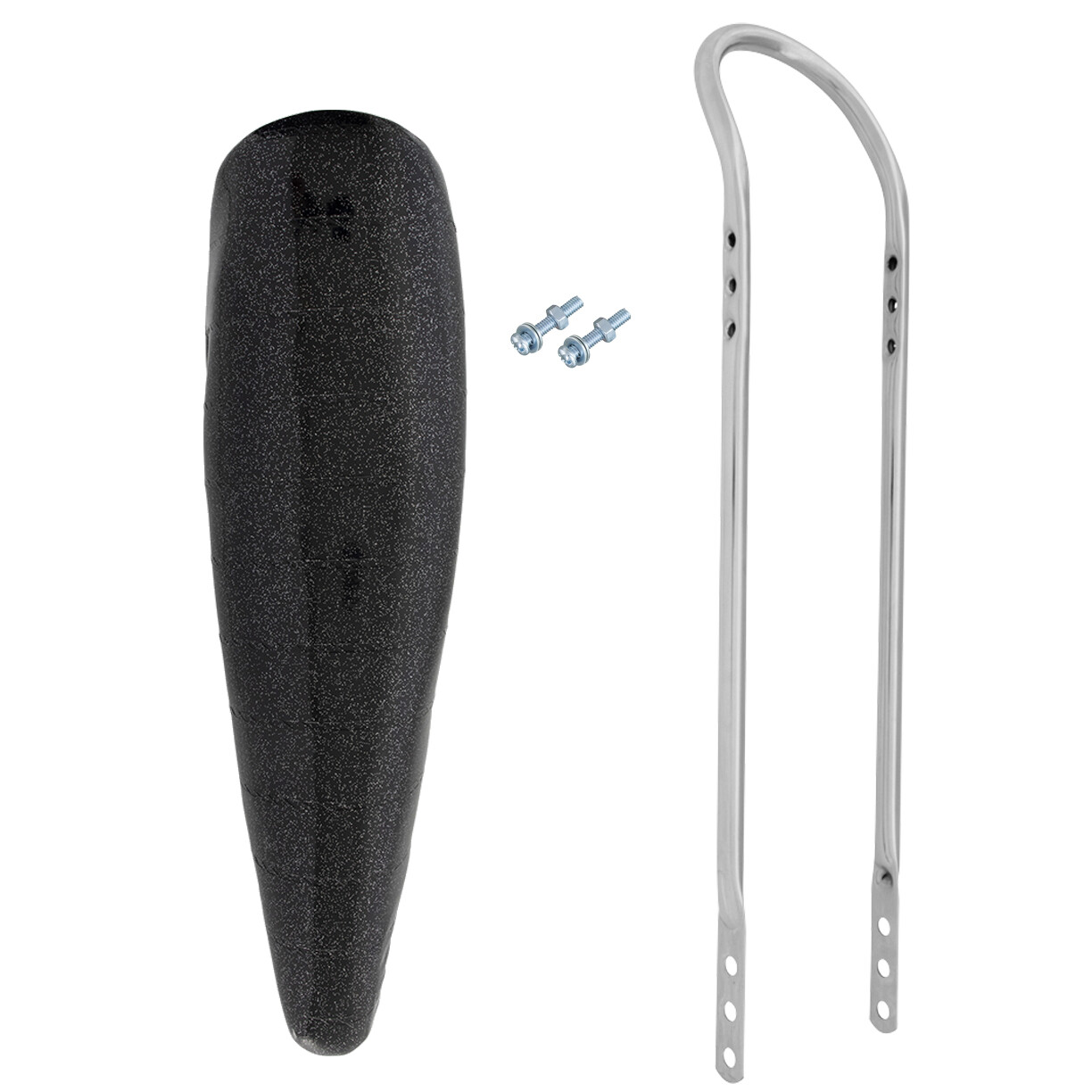 24″ LOWRIDER SHORT BACK SISSY BAR IN CHROME W/SPARKLE 20″ BLACK BANNANA SEAT.