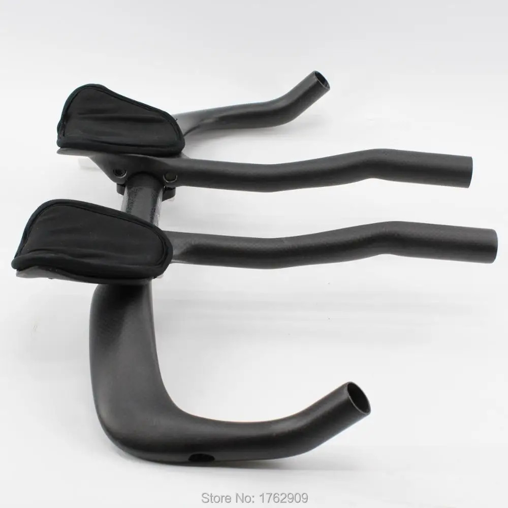 Road Bicycle Triathlon Matte Full Carbon Fibre Extended Rest Handlebar