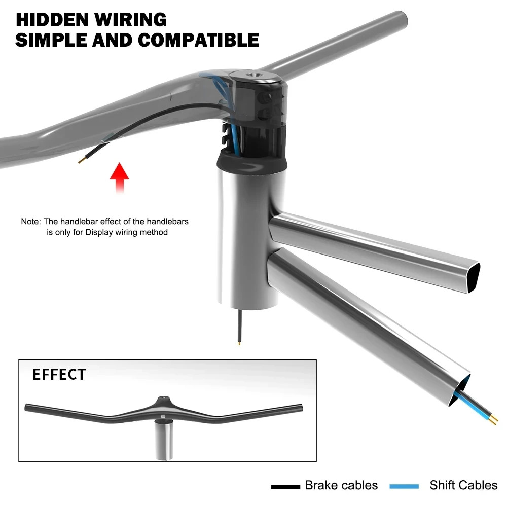 Carbon MTB Bicycle Integrated Handlebars Stem Angle -17 Degree Bicycle Parts