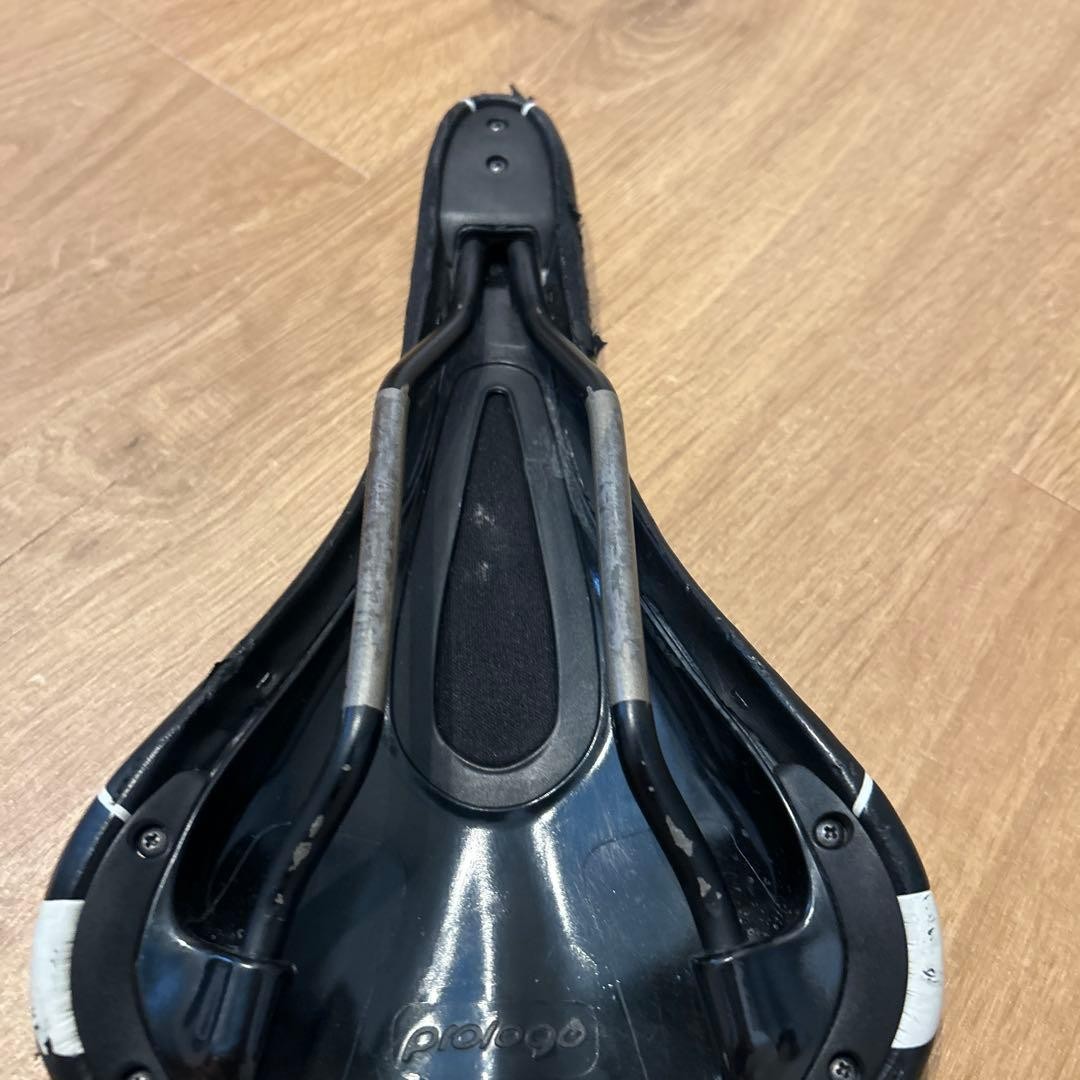 Prologo Kappa Black Red Saddle Used with Scratches Plastic Metal Frame
