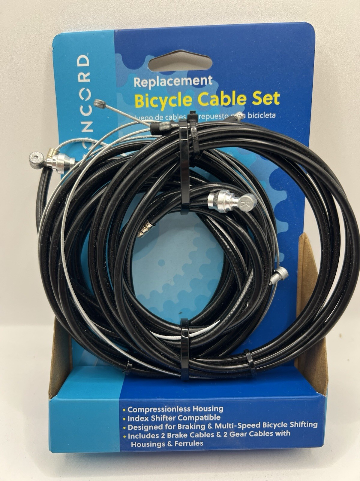 Concord Replacement Bicycle Brake & Gear Cable Set – 0.13 in, 11 oz