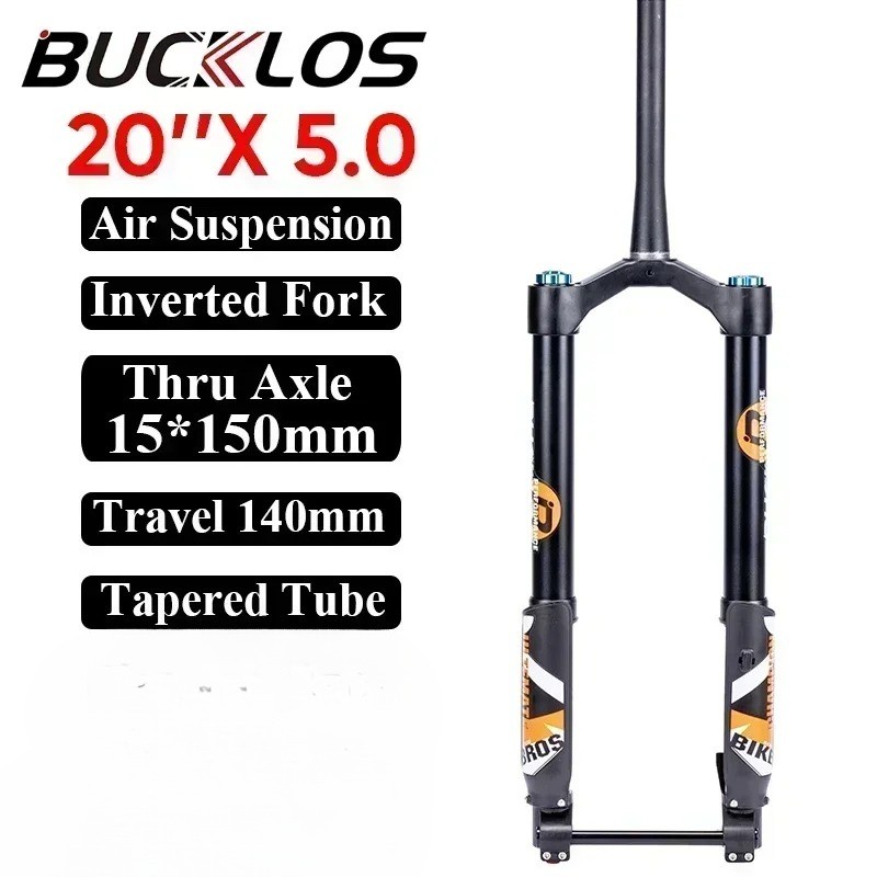 20in Inverted Thru Axle Suspension Air Fork Travel 140mm Snow/Beach E-bike Fork