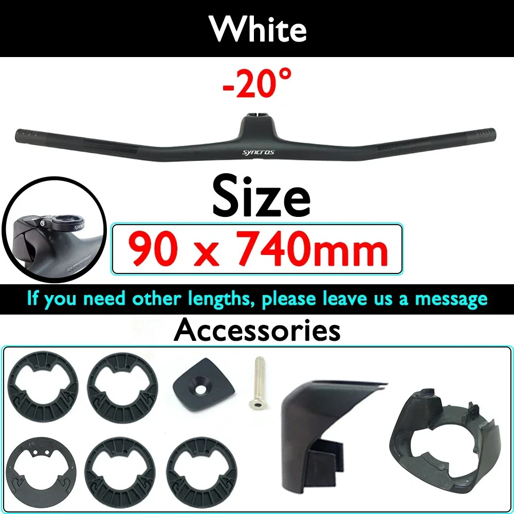 Full Carbon Fiber MTB Bicycle Integrated Handlebar with Stem -20° Degree 740mm