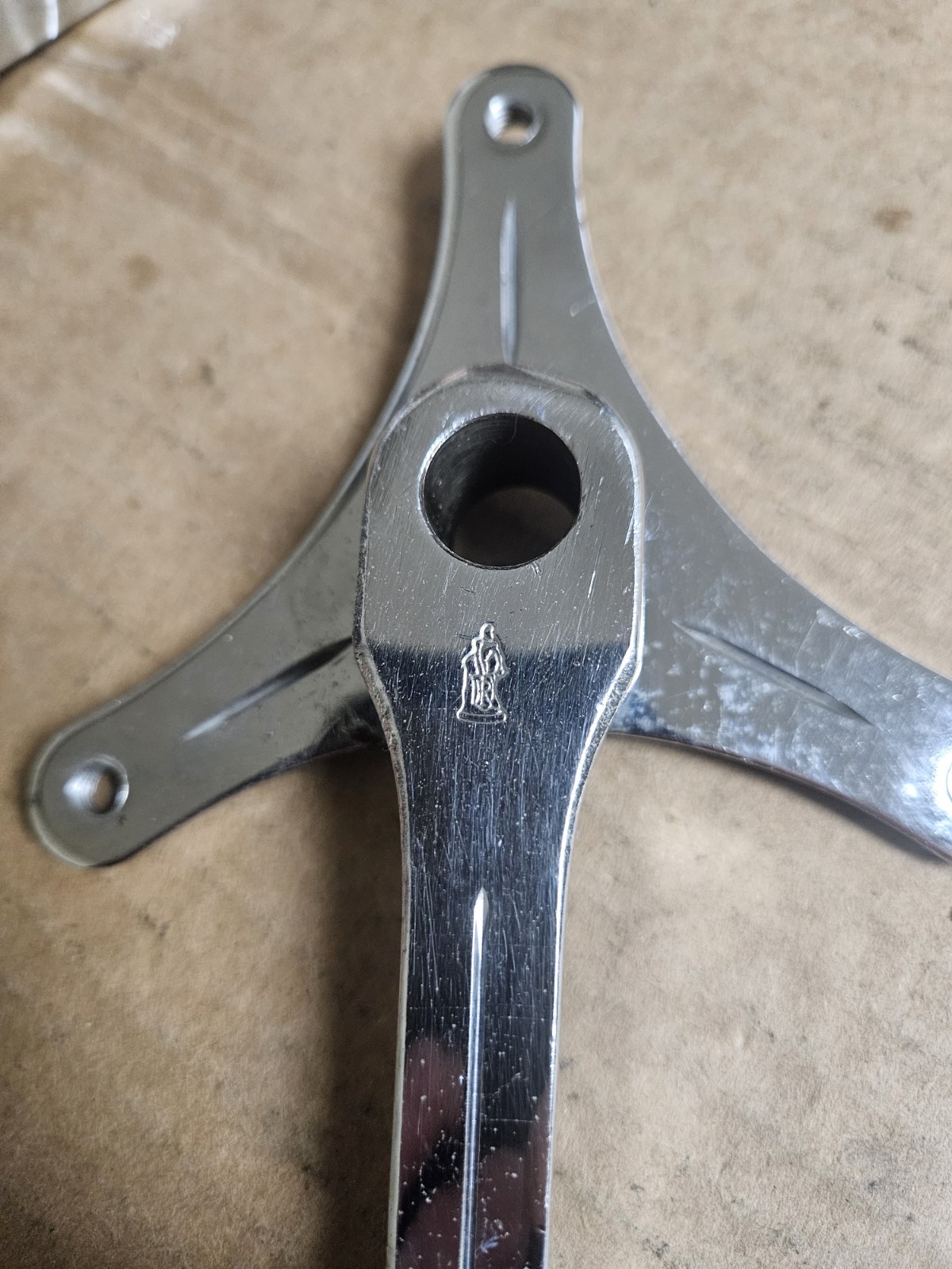 Vintage Cottered Crankset, Raleigh Sir Walter, 3 Arms, 165mm 52/40 T, w/ BB