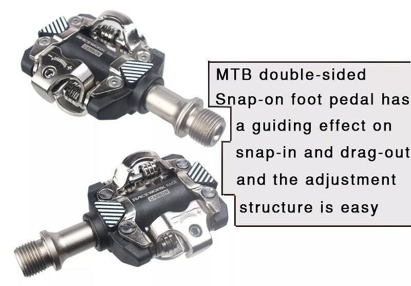 RACEWORK Mtb Mountain Bike Pedals Clipless Bicycle Spd Cleats Self-locking Pedal