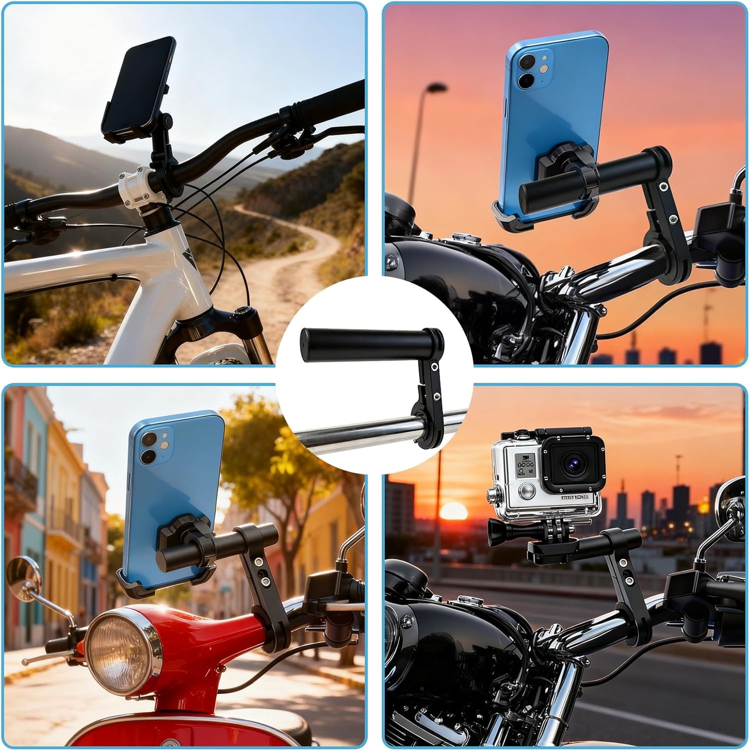 Bike Handlebar Extender – 4in Aluminum Alloy Handlebar Extension with Single Mou