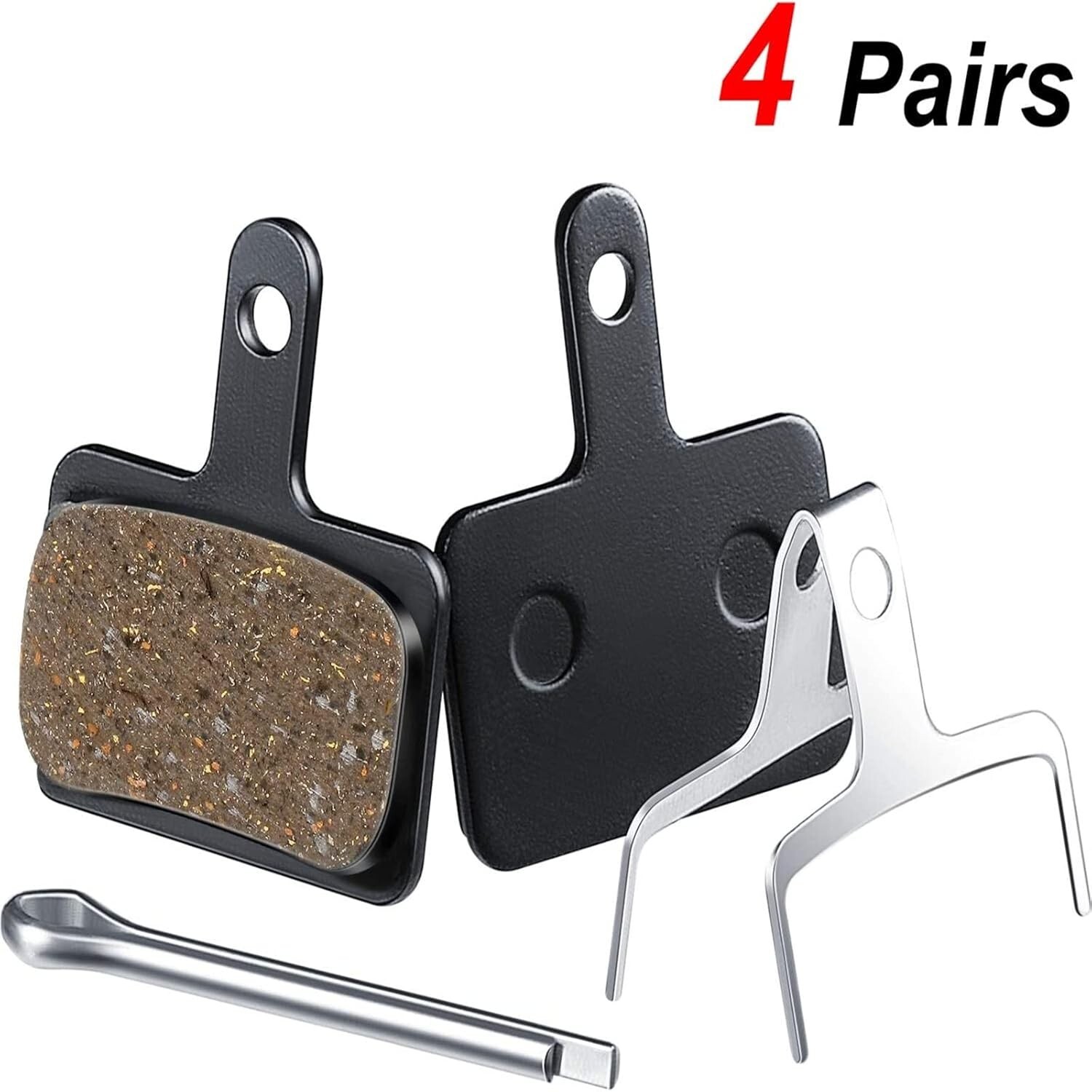 Mountain Bike Brake Pads – 8 Resin Pads for Shimano Tektro Disc Brakes