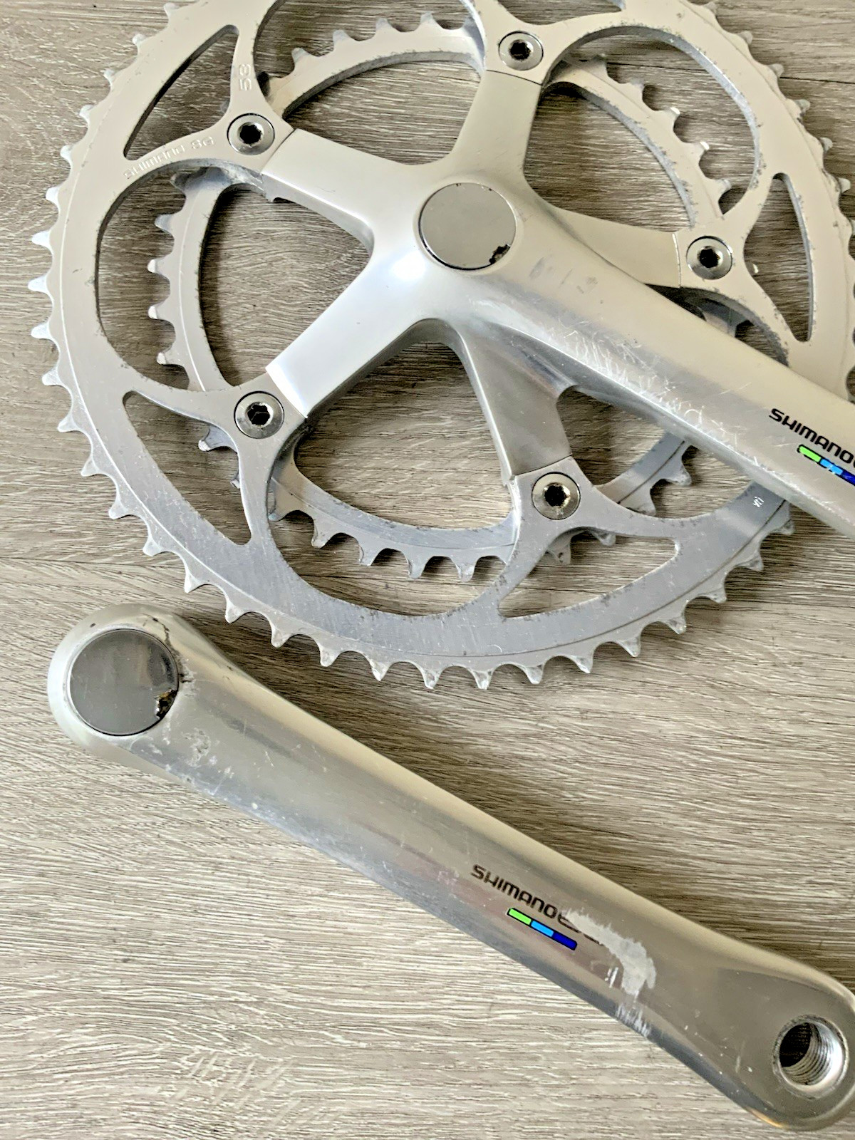 SHIMANO 600 ULTEGRA CRANKSET DOUBLE 6400 53-39 TOOTH 172.5 MM ARMS 6, 7, OR 8