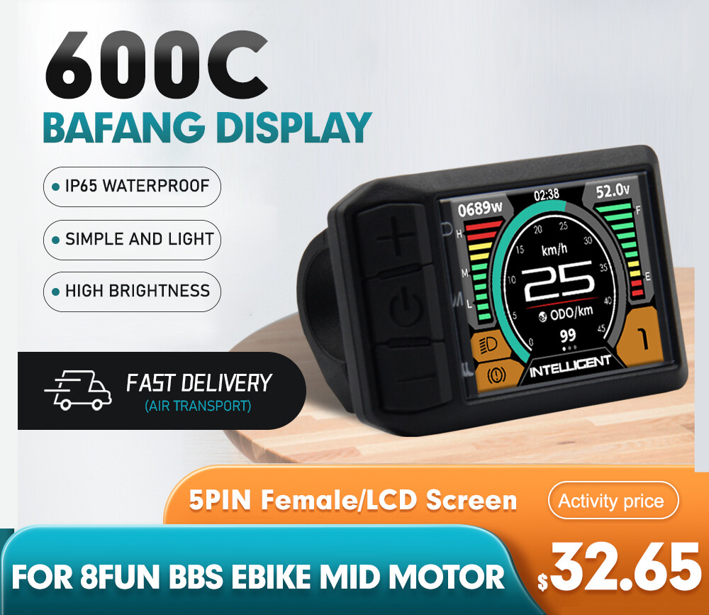 E-bike 600C LCD Display 5 Pin Waterproof Female Connector for Mid Hub Motor