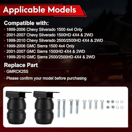 Upgraded Rear Axle Helper Springs Kit Compatible with 1999-2010 Chevrolet