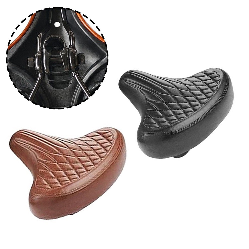 LeFor ather Bicycle SeFor at Retro Style 27x25cm for Long Rides Wide Support