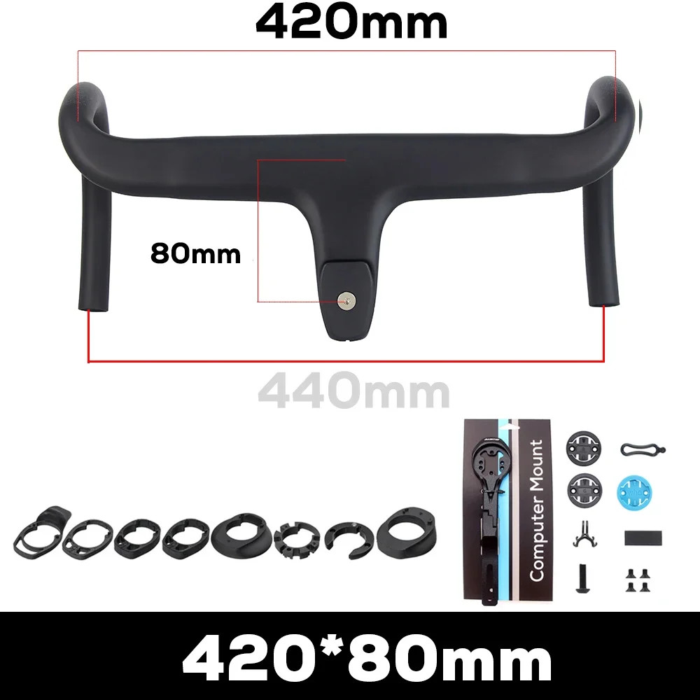 Carbon Fiber Internal Routing Integrated Road Bicycle HandleBar -10 Degree