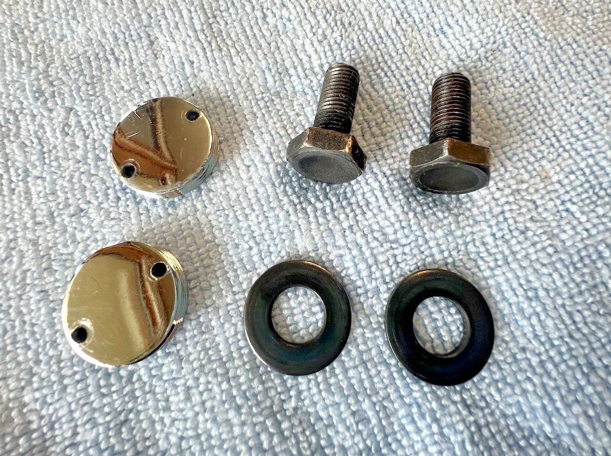 Vintage Shimano FC-M730 Deore XT Crank Bolts Dust Caps 2-Pin Silver 80s MTB Kit