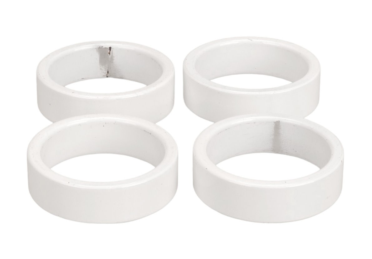 Bicycle BMX or MTB headset spacers for 1 1/8″ threadless (SET of 4) 10mm – WHITE