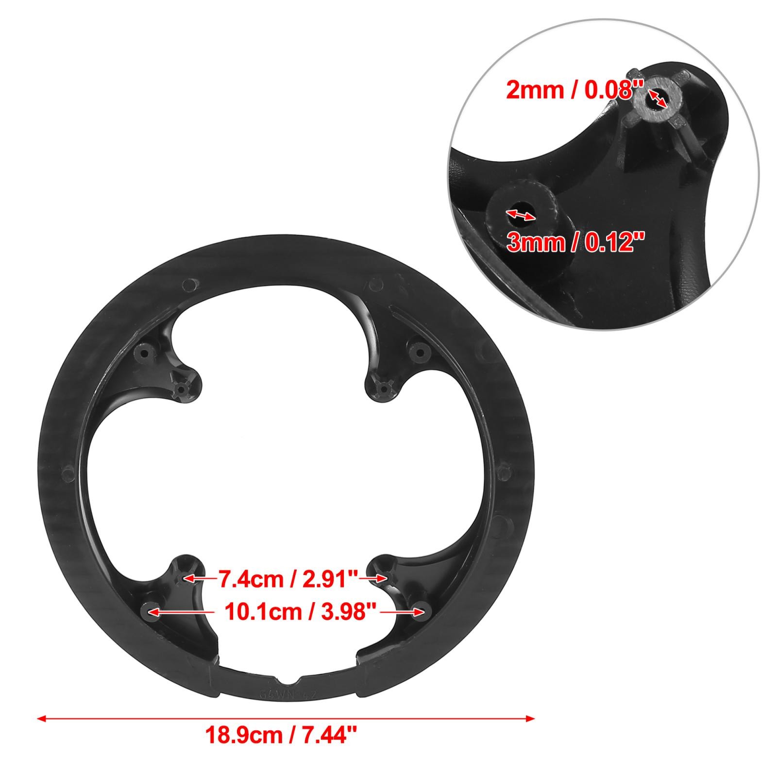 42 44 teeth 7.4cm 10.1cm bicycle crankset chain wheel cover black