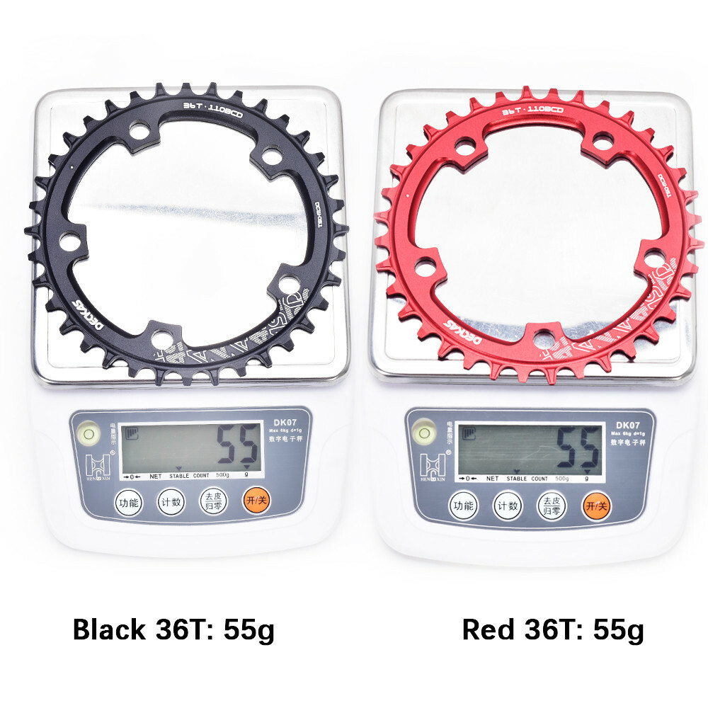 Bicycle Chainring 110BCD 5 Arm Round Single Wide Narrow Chain Wheel 36-54T Black