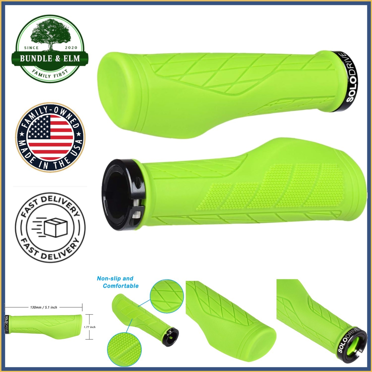 Easy Install MTB Grips, Ergonomic and Non-Slip for Enhanced Cycling Experience