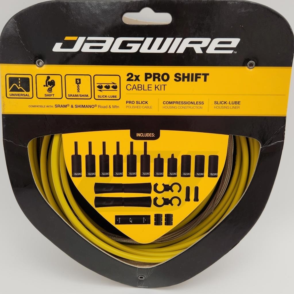 Jagwire 2x Pro Shift Kit Road/Mountain Yellow fits SRAM/Shimano OPEN PACKAGE