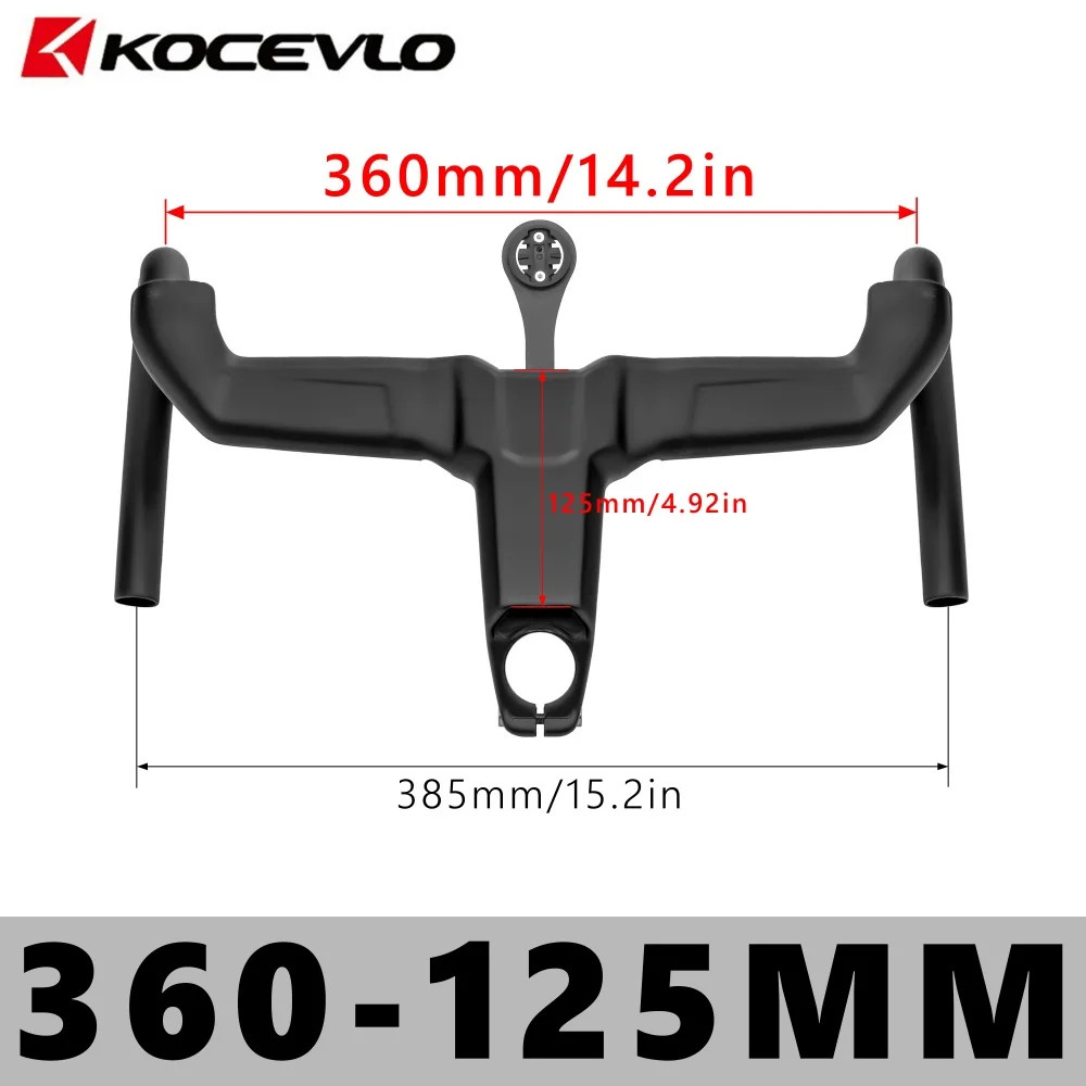 Road Bike Carbon Integrated Handlebar 28.6/31.8mm with Spacers Internal Cables
