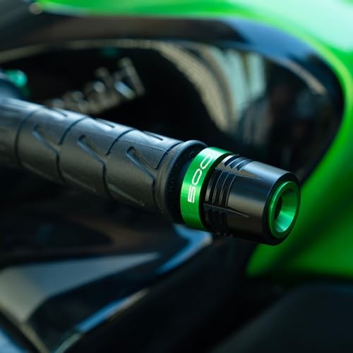 Motorcycle Handle Bar Ends Grips Plug Sliders Handlebar Grips Cap Green