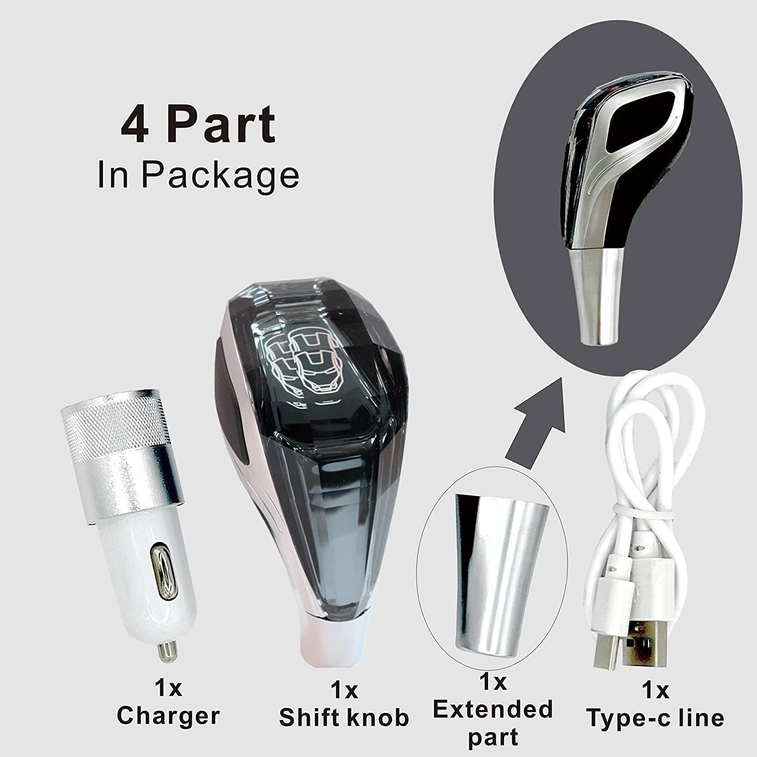 Crystal Shift knobs Touch Activated Ultra LED Light Illuminated Gear Shift Knob