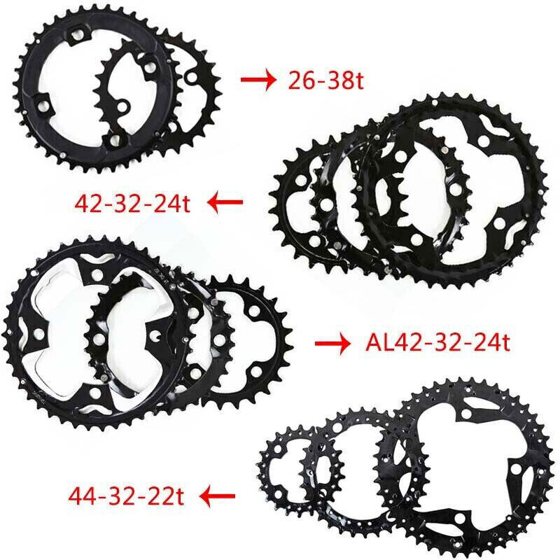BUCKLOS Double/Triple Speed Crankset 170mm 22-44T Bike MTB Chainring for Shimano