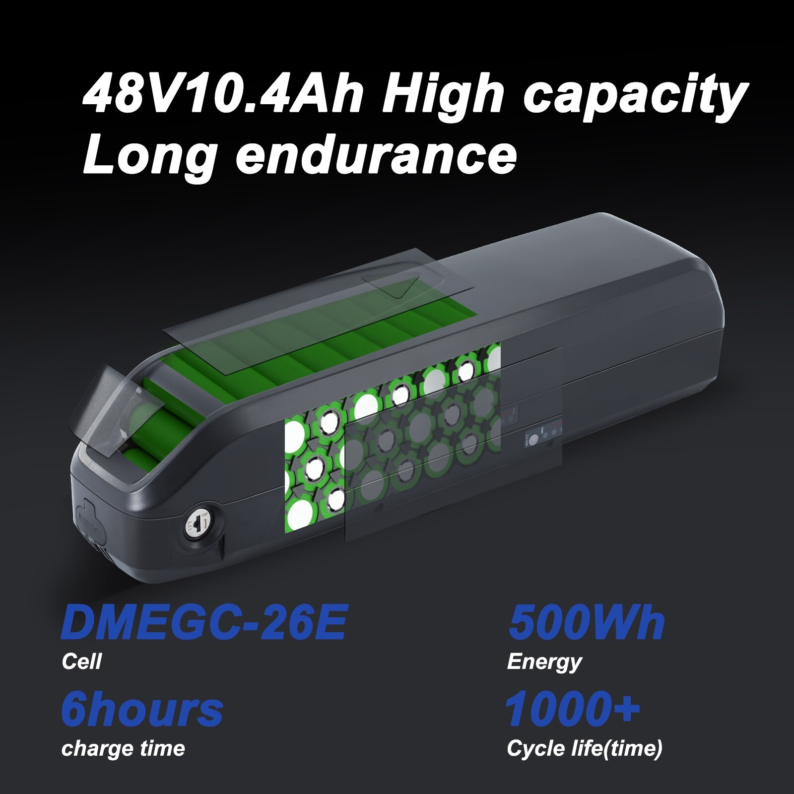 Vivi Ebike Battery 48V 10.4Ah Electric Bike Battery 48V Lithium Battery Replace