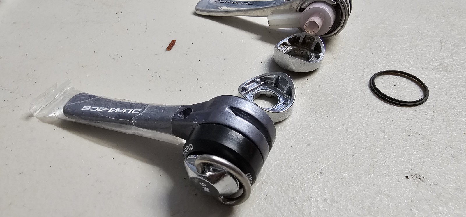Shimano Dura-Ace SL-7400/7401 6-Speed Down Tube SIS Shifter Set w/ Cables