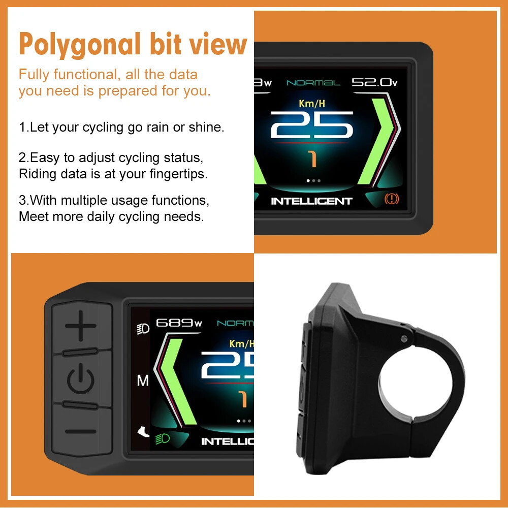 600C LCD Display 5 Pin Waterproof Female Connector for Mid Motor Hub Motor Kits