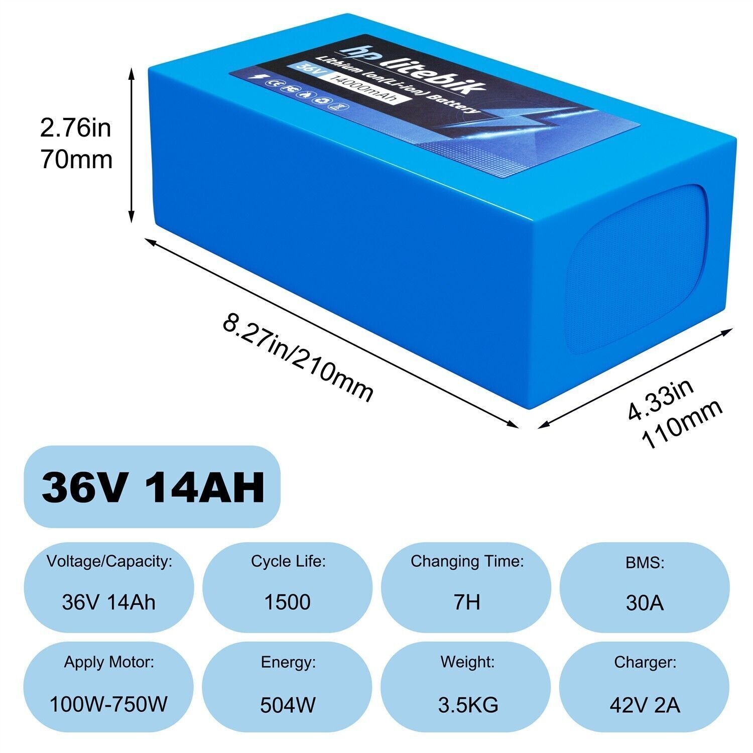 36V/48V/52V/60V/72V Lithium-ion ebike Battery 200W-3600W Scooter Electric Bike