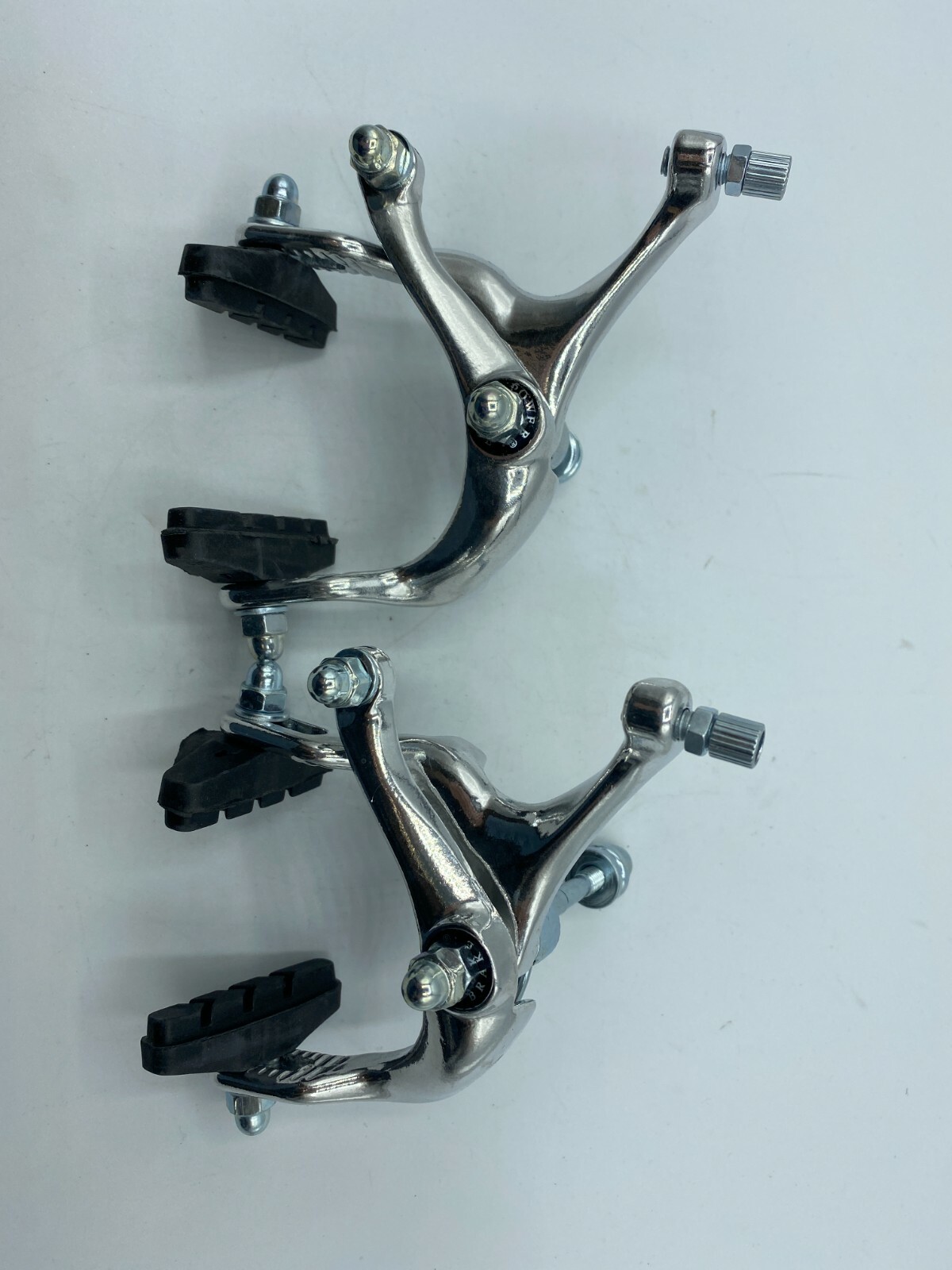 PAIR 700C ROAD BIKE BICYCLE ALUMINUM SIDE PULL CALIPER BRAKE FRONT + REAR SILVER