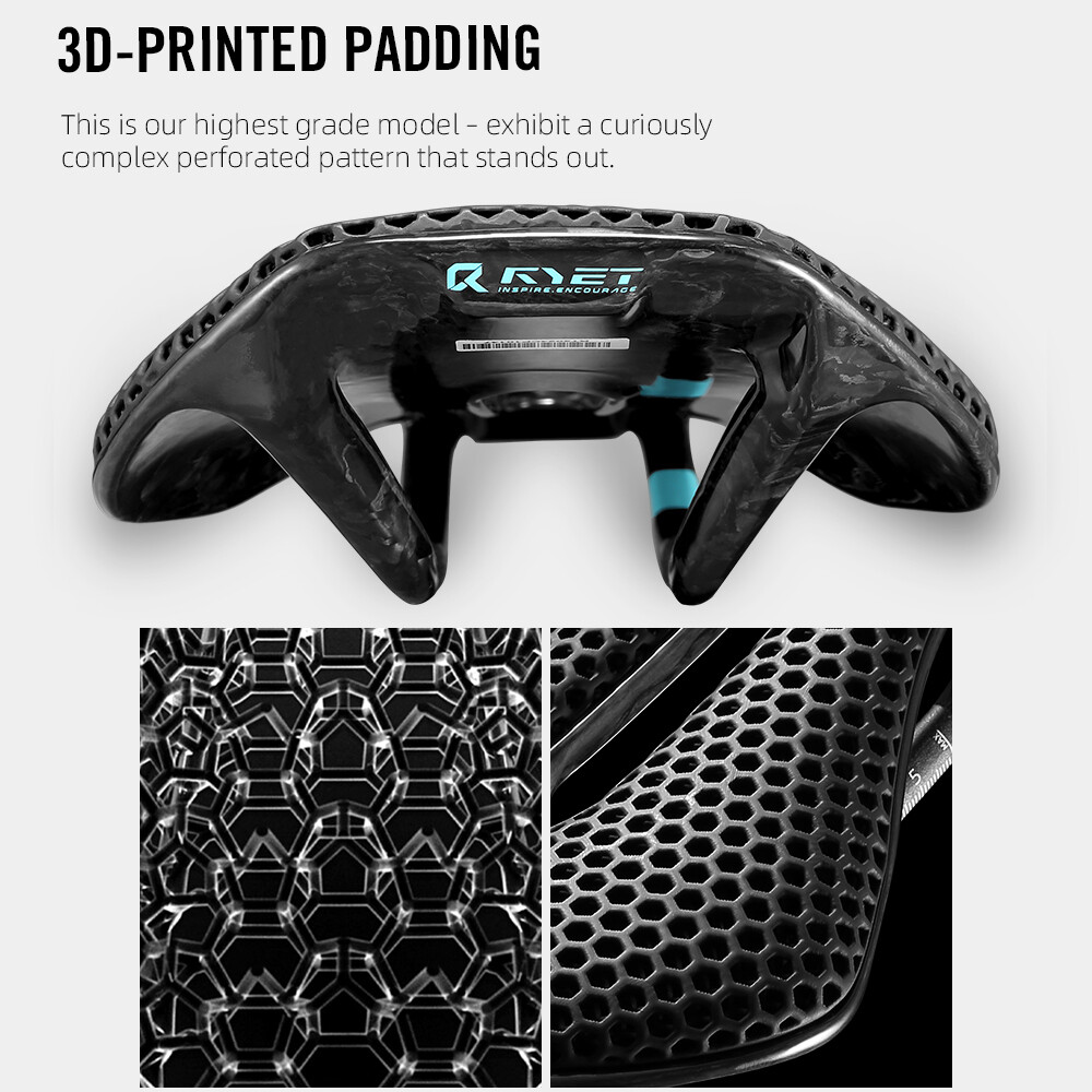 3D Printed Full Carbon Bicycle Saddle 135/145/155mm MTB Gravel Road Bike Seat