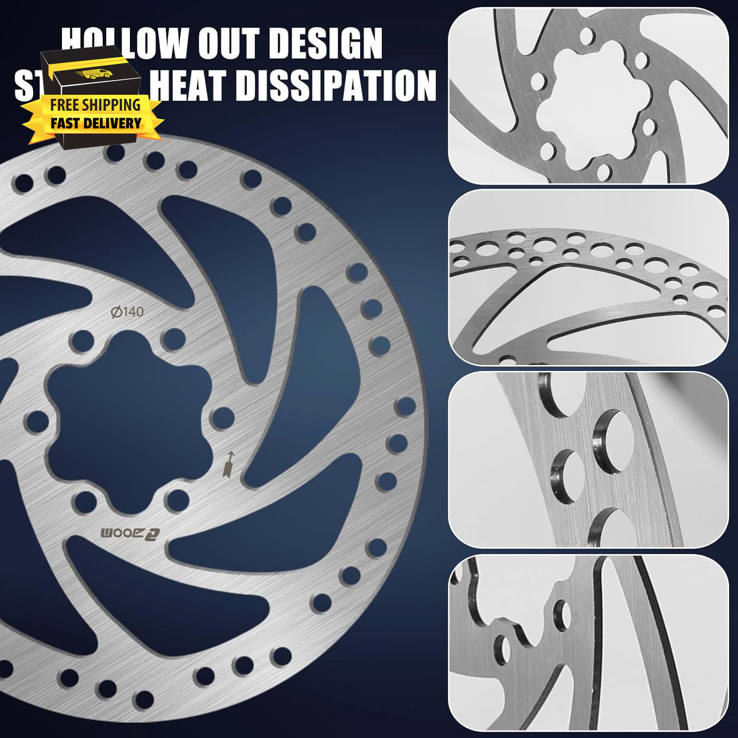 140Mm 160Mm 180Mm 203Mm MTB Disc Brake Rotor with 6 Bolts, Bicycle Brakes Stainl