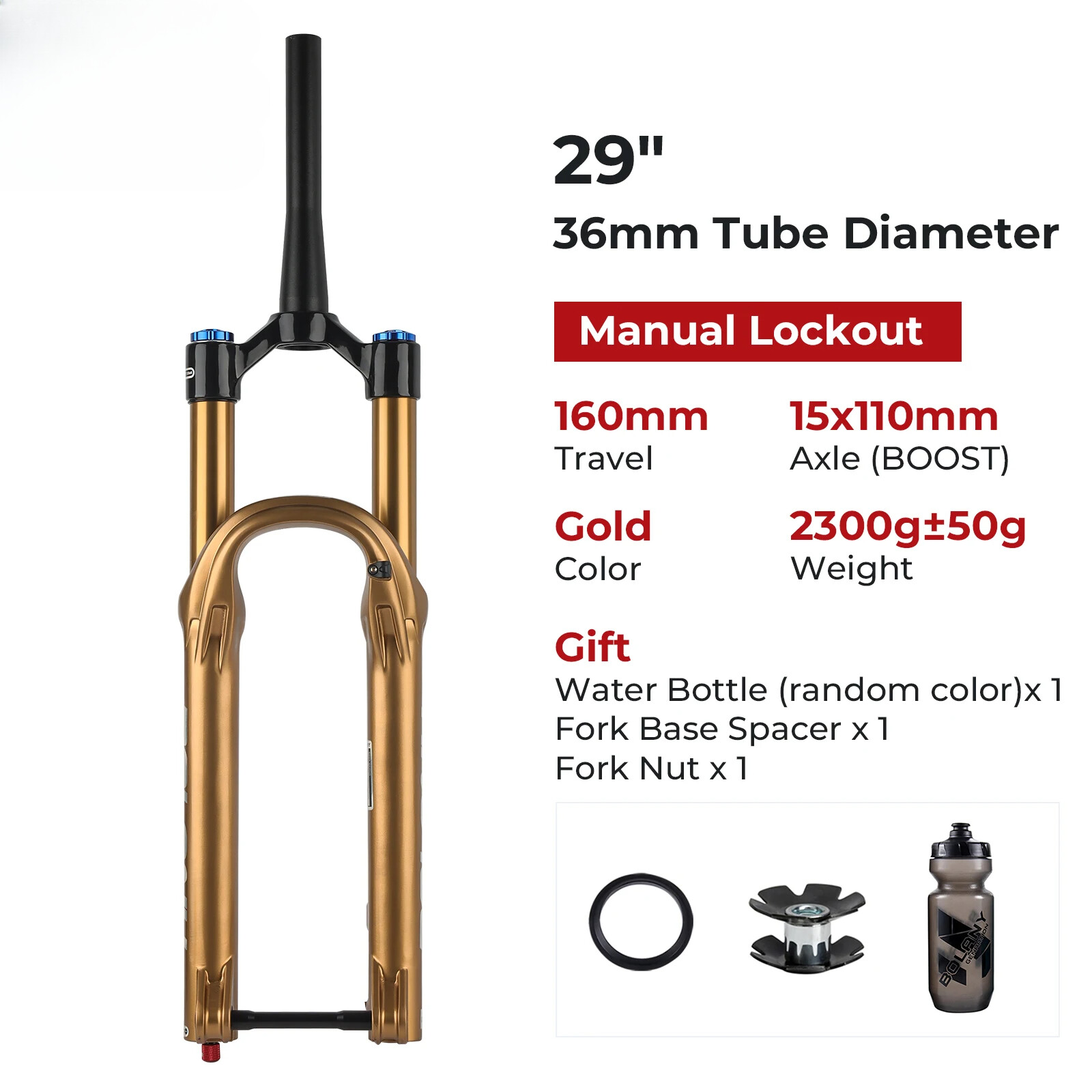 Boost MTB Suspension Air Fork 27.5/29Inch 160mm Travel Damping Adjustable