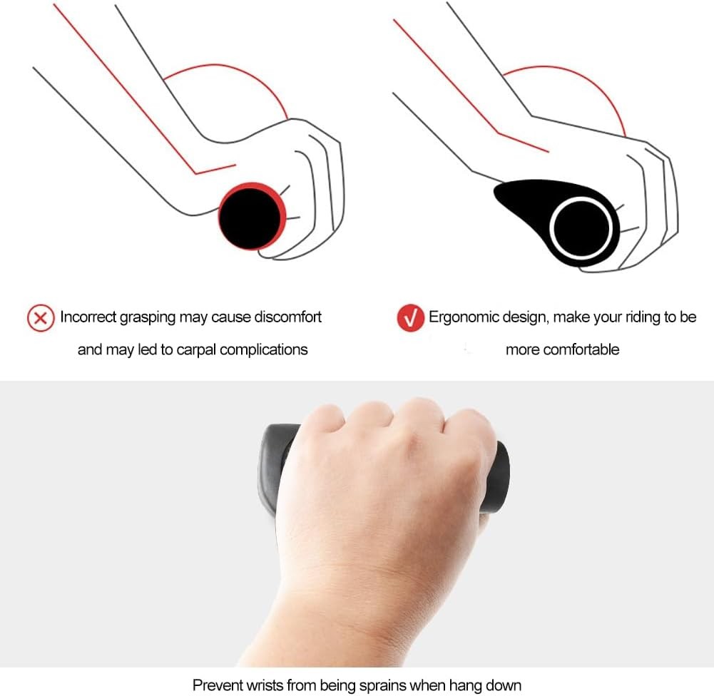 2PCS 90mm Bike Handlebar Grips Short Rubber Ergonomic Two-Color
