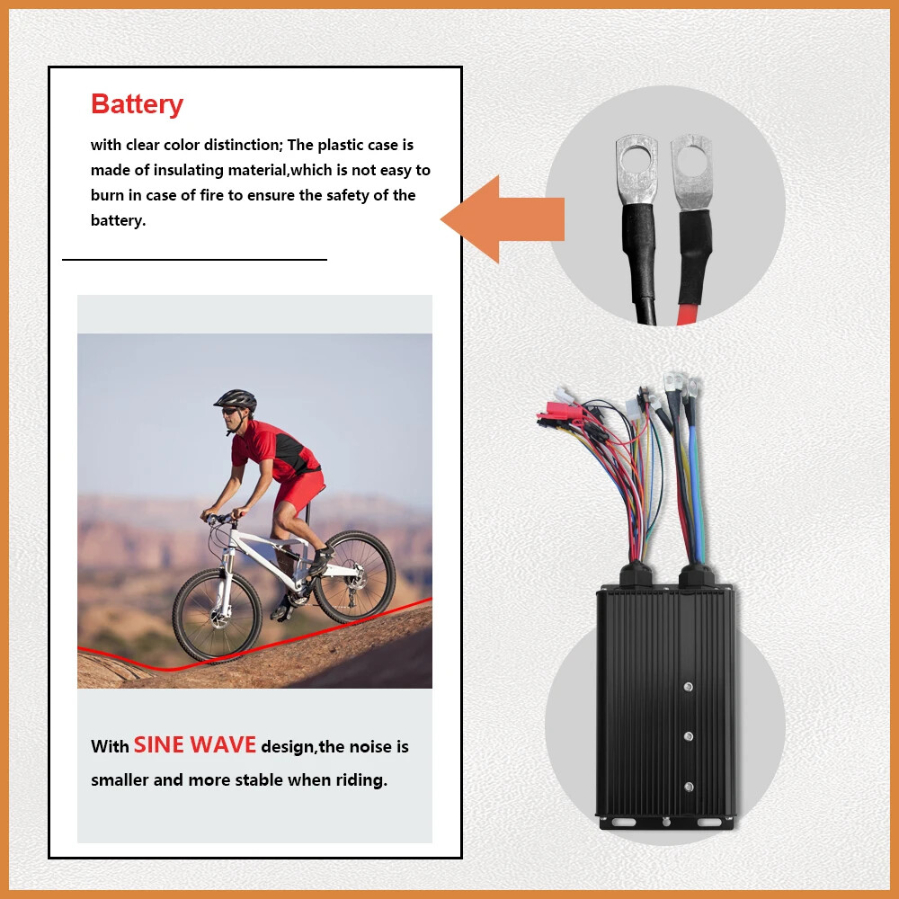 48V/72V 80A Sine Wave Brushless Controller with LCD Display Ebike Conversion Kit