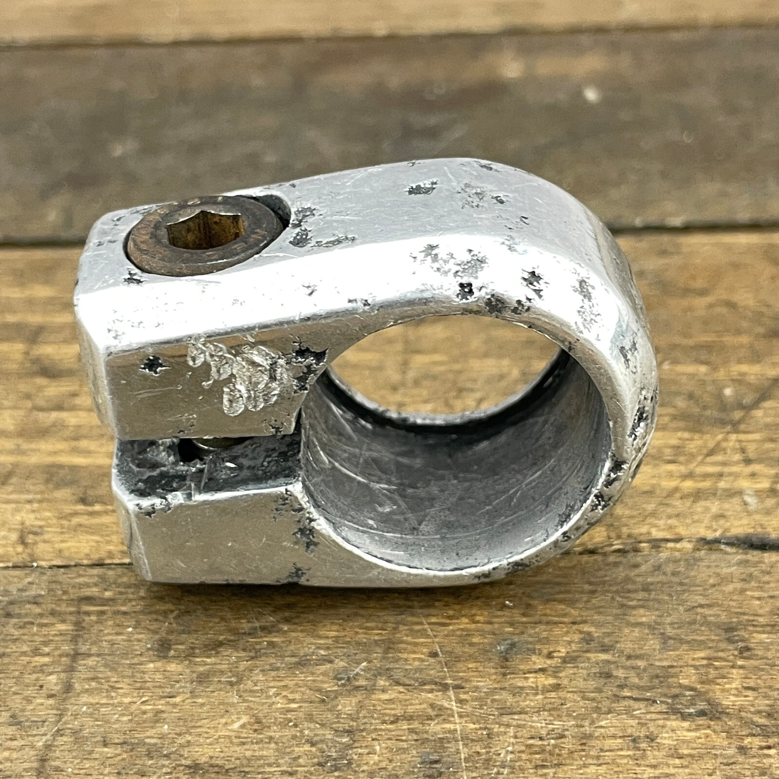 SR Old School BMX Seatpost Clamp 25.4 mm Japan Stamp OG 80s Silver Chrome A3