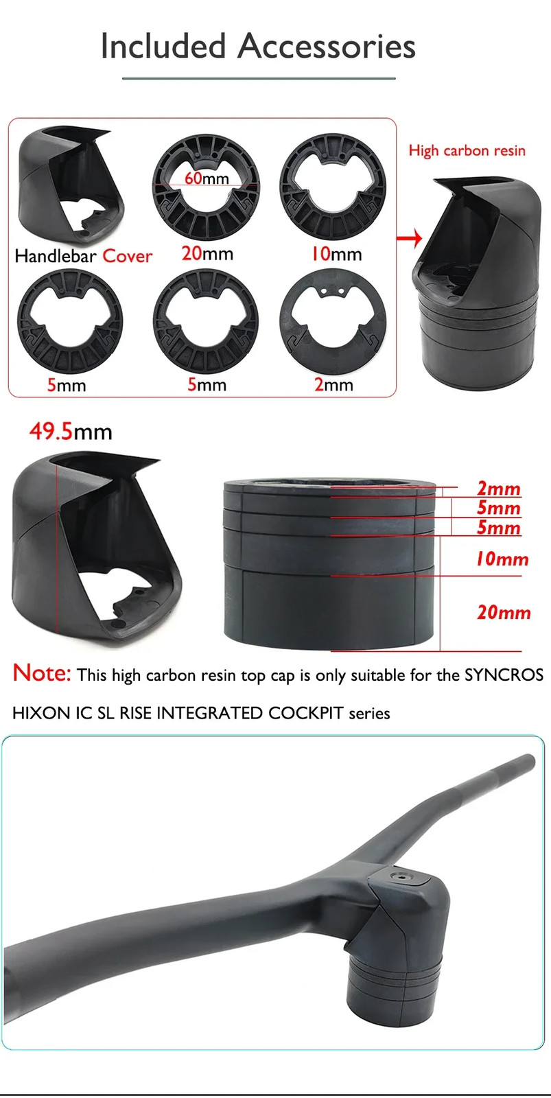 Full Carbon Fiber Bicycle Riser Flats Handlebar Integrated Cockpit MTB Handlebar