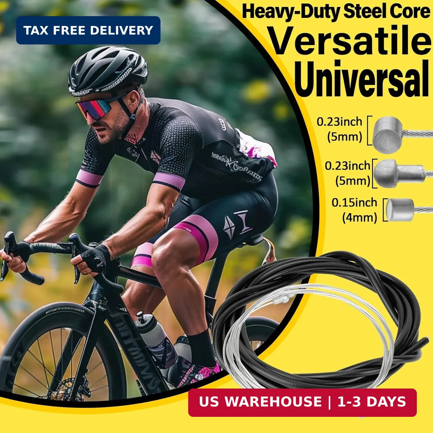 RAINFLOW 44PCS Bike Brake Cable Kit – Universal Bike Shifter Cable Housing Bicyc