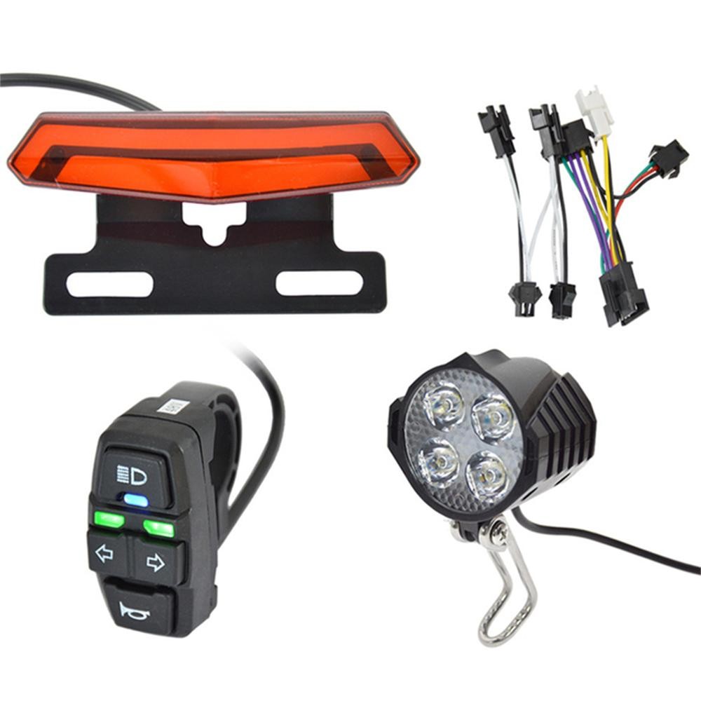 Electric Bike 24V-48V Headlight Tail Light Set with Horn Turn Signal Switch