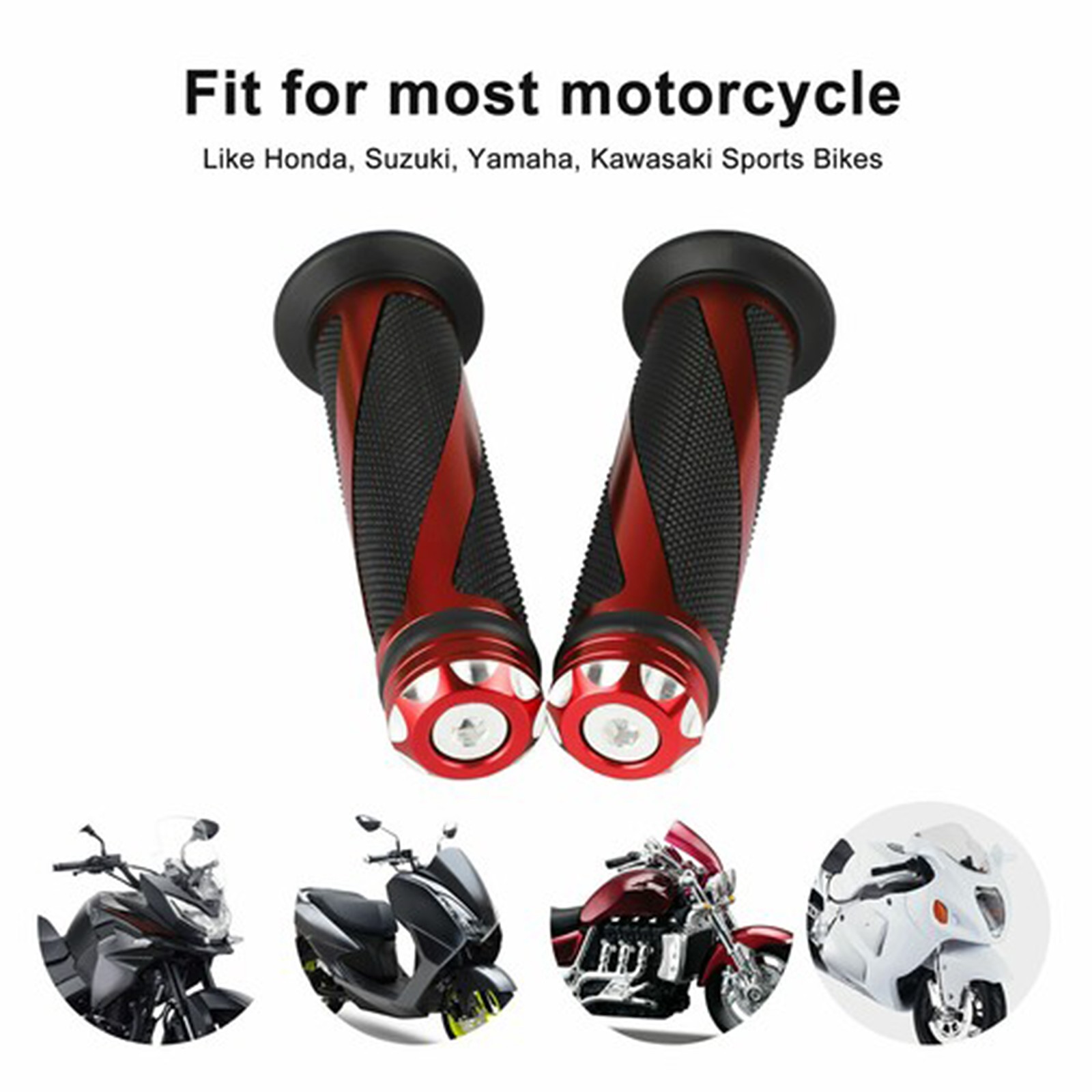 Handle Grips Motorcycle Handlebar Grip Dirt Pit Bike 7/8″ Rubber Gel Hand Grips
