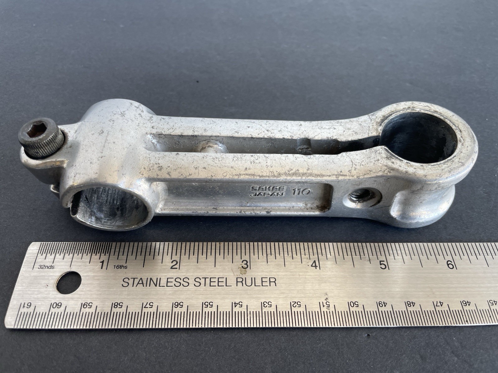 Sakae I-Beam Vintage Japan MTB Stem 110mm 1-1/8” Threadless 25.4 Clamp Silver