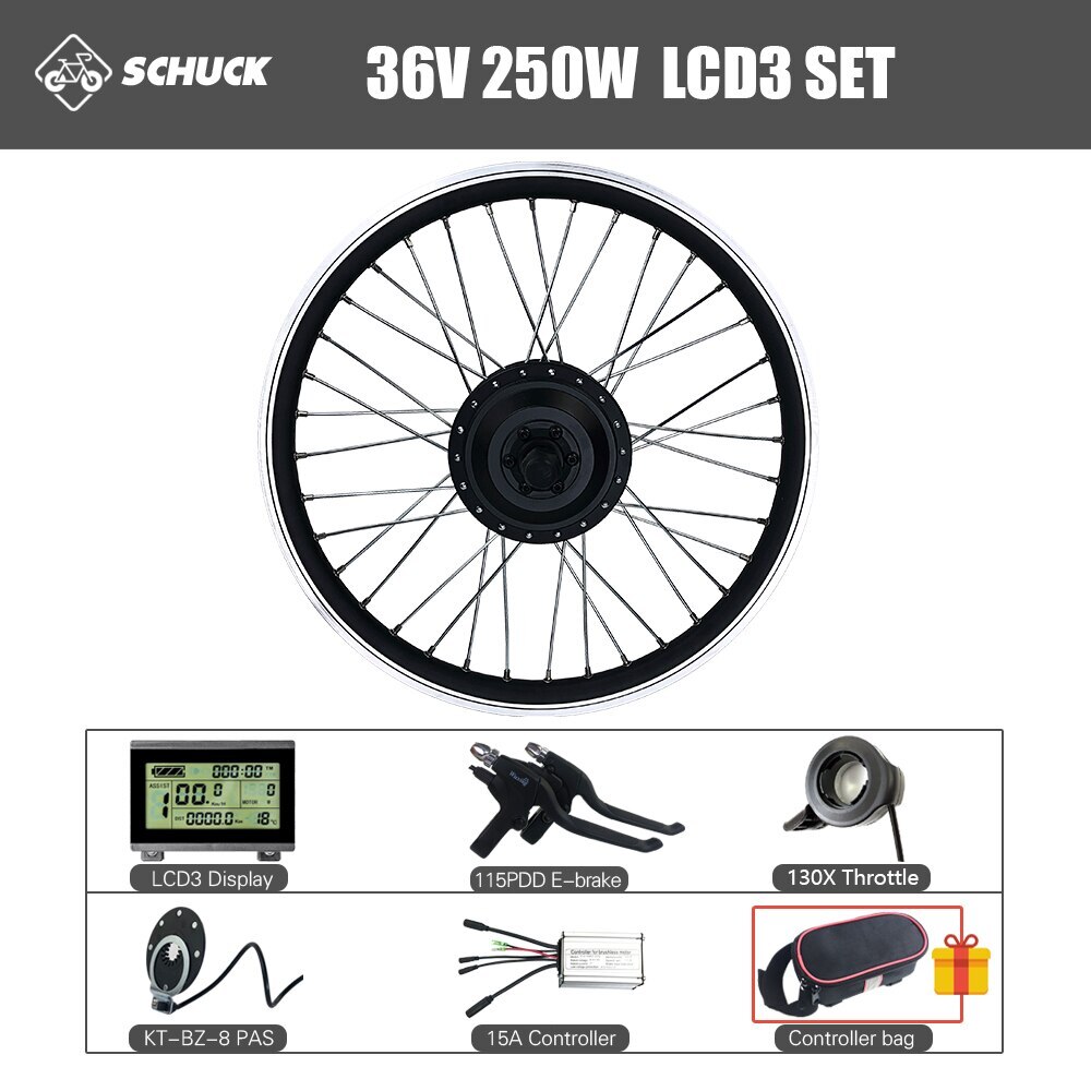 36V 48V 250W Ebike Rear Cassette Drive Hub Motor Wheel Waterproof Conversion Kit