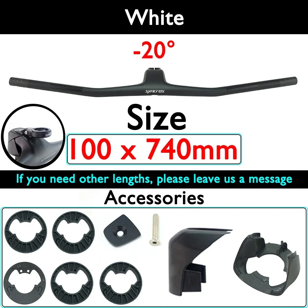 Full Carbon Fiber MTB Bicycle Integrated Handlebar with Stem -20° Degree 740mm